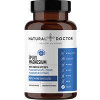 Natural Doctor 3Plus Magnesium 60veg.caps - Συμπλήρωμα Διατροφής Μαγνησίου 3 Μορφών για την Καλή Λειτουργία του Νευρικού, Μυϊκού Συστήματος & Αντιμετώπιση του Άγχους
