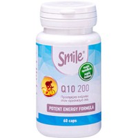 Smile Q10 200mg 60caps - Συμπλήρωμα Διατροφής Συνένζυμου Q10 για την Ενίσχυση Παραγωγής Ενέργειας σε Κυτταρικό Επίπεδο με Αντιοξειδωτικές Ιδιότητες