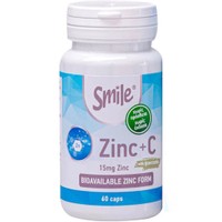Smile Zinc+C & Quercetin 60caps - Συμπλήρωμα Διατροφής Ψευδαργύρου Βιταμίνης C & Κερσετίνης για τη Φυσιολογική Λειτουργία του Ανοσοποιητικού Συστήματος με Αντιοξειδωτικές Ιδιότητες