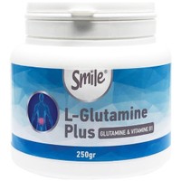 Smile L-Glutamine Plus 250gr - Συμπλήρωμα Διατροφής Αμινιξέος Γλουταμίνης & Βιταμίνης Β1 για την Καλή Λειτουργία του Εγκεφάλου, Αύξηση Μυϊκής Μάζας & Υποστήριξη της Λειτουργίας του Πεπτικού Συστήματος σε Σκόνη
