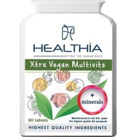 Healthia Xtra Vegan Multivits 60tabs - Συμπλήρωμα Διατροφής Φόρμουλας Πολυβιταμινών & Μετάλλων Ειδικά Προσαρμοσμένης για την Κάλυψη των Διατροφικών Αναγκών Χορτοφάγων & Vegan για Ενέργεια, Τόνωση & Ισχυρό Ανοσοποιητικό