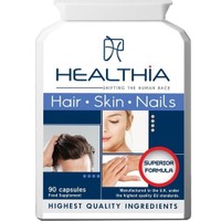 Healthia Hair, Skin & Nails Formula 90caps - Συμπλήρωμα Διατροφής Αμινοξέων, Βιταμινών, Μετάλλων & Εκχυλίσματος Βοτάνων για την Καλή Υγεία των Μαλλιών, Δέρματος & Νυχιών