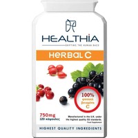 Healthia Herbal Vitamin C 750mg 120caps - Συμπλήρωμα Διατροφής Εκχυλίσματος Βοτάνων Πλούσιο σε Φυτικής Προέλευσης Βιταμίνης C για την Ενίσχυση του Ανοσοποιητικού