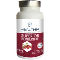 Healthia Superior Berberine 808mg 60caps - Συμπλήρωμα Διατροφής Εκχυλίσματος του Φυτού Berberis Aristata Υψηλής Περιεκτικότητας σε Βερβερίνη & Βιταμινών, Μετάλλων για τον Έλεγχο του Σακχάρου στο Αίμα, Καλή Υγεία της Καρδιάς & Έλεγχο Βάρους