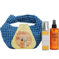 Youth Lab Promo Wet Skin Face & Body Dry Oil Spf50, 200ml & Anti-Stress Exotic Sunrise Body Mist 100ml & Δώρο Νεσεσέρ 1 Τεμάχιο - Αντηλιακό Σπρέι Ξηρό Λάδι Υψηλής Προστασίας για Μαύρισμα & Ενυδάτωση & Αναζωογονητικό Νερό Σώματος με Ανάλαφρο Καλοκαιρινό Άρωμα Ανανά, Μιγκέ & Καρύδα για Αίσθηση Χαλάρωσης