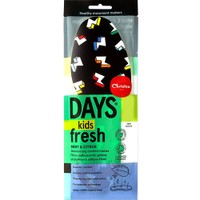 Christou Days Kids Fresh Thunderbolts CH-061/CH-062 Mint & Citrus Μαύρο 1 Ζευγάρι 30-37 - Παιδικοί Αποσμητικοί Πάτοι Καθημερινής Χρήσης με Βιολογικά Αιθέρια Έλαια Μέντας & Κίτρου