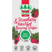 Kaiser Strawberry & Menthol Sore Throat Candies 132 Τεμάχια (22x6 Τεμάχια) - Καραμέλες με Βιταμίνη C & Ψευδάργυρο για τον Ερεθισμένο Λαιμό & τον Βήχα με Γεύση Φράουλα & Μενθόλη