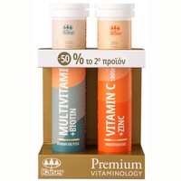 Kaiser Promo Premium Vitaminology Vitamin C+Zinc 20 Effer.tabs & Vitaminology Multivitamins+Biotin 20 Effer.tabs με -50% στο 2ο Προϊόν - Συμπλήρωμα Διατροφής για την Ενίσχυση του Ανοσοποιητικού & Συμπλήρωμα Διατροφής για την Καλή Κατάσταση του Οργανισμού