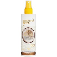 Medisei Panthenol Extra Sun Care Face & Body Spray Spf50, 250ml - Αντηλιακό Γαλάκτωμα Προσώπου, Σώματος σε Μορφή Spray, Υψηλής Προστασίας, με Άρωμα Καρύδας