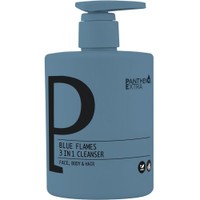 Panthenol Extra Blue Flames 3in1 Face, Body & Hair Cleanser 500ml - Ανδρικό Τονωτικό Αφρόλουτρο για Πρόσωπο, Σώμα & Μαλλιά με Νότες Εσπεριδοειδών με Αντλία