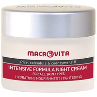 Macrovita Intensive Formula Night Cream with Rice, Calendula & Coenzyme Q10, 40ml - Ενυδατική Κρέμα Νυκτός για Σύσφιξη & Θρέψη