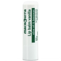 Macrovita Lip Balm Spf20 Vanilla 4.8gr - Ενυδατικό Βάλσαμο Χειλιών Μέτριας Αντηλιακής Προστασίας με Λάδι Ελιάς & Κερί Μέλισσας, Γεύση Βανίλια