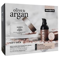 Macrovita Gift Pack Olive & Argan Multi-Effective Night Face Cream All Skin Types 50ml & Δώρο Eye Cream 15ml - Αντιρυτιδική Κρέμα Προσώπου Νύχτας, Όλοι οι Τύποι Δέρματος & Αντιρυτιδική Κρέμα Ματιών Όλοι οι Τύποι