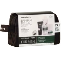 Macrovita Promo Gift Bag for Men Cotton & Hops Face Cream 50ml & Shower Gel 250ml & Deodorant Roll-On 50ml - Ενυδατική Κρέμα Προσώπου & Αναζωογονητικό Αφρόλουτρο & Αποσμητικό Roll-On με Βαμβάκι & Λυκίσκο για Άνδρες