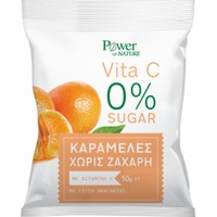 Power Health Vita C Candies 50g - Καραμέλες με Βιταμίνη C για Ενίσχυση του Ανοσοποιητικού με Γεύση Μανταρίνι