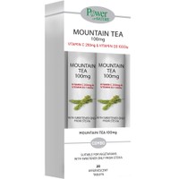 Power Health Promo Mountain Tea 100mg 40 Effer.tabs (2x20 Effer.tabs) - Συμπλήρωμα Διατροφής Εκχυλίσματος Τσαγιού του Βουνού Κρήτης, Βιταμίνης C & D3 για την Ενίσχυση του Ανοσοποιητικού με Φυσική Γεύση