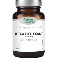 Power Health Platinum Range Brewer's Yeast 500mg 30caps - Συμπλήρωμα Διατροφής με Μαγιά Μπύρας Πλούσια σε Φυσική Πηγή Βιταμινών Β για Υγιές Δέρμα, Μαλλιά & Καλή Λειτουργία του Νευρικού Συστήματος