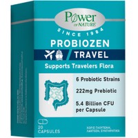Power Health Platinum Range Probiozen Travel 20caps - Συμπλήρωμα Διατροφής 6 Διαφορετικών Προβιοτικών & Πρεβιοτικών για την Υποστήριξη & Εξισορρόπηση της Εντερικής Χλωρίδας των Ταξιδιωτών