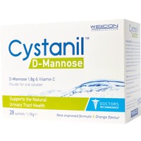 Wellcon Cystanil D Mannose 28 Sachets - Συμπλήρωμα Διατροφής με Μαννόζη & Βιταμίνη C για τη Διατήρηση της Φυσικής Υγείας του Ουροποιητικού & Ενίσχυση του Ανοσοποιητικού με Γεύση Πορτοκάλι