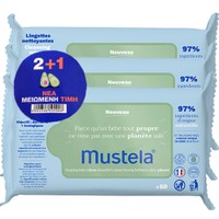 Mustela Promo Natural Fiber​​​​​​​ Cleansing Wipes 180 Τεμάχια (3x60 Τεμάχια) - Μωρομάντηλα Καθαρισμού με Βιολογικό Αβοκάντο & Φυτικές Ίνες για Όλους τους Τύπους Δέρματος