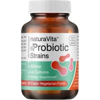 Natura Vita Probiotic Strains 30caps - Συμπλήρωμα Διατροφής Προβιοτικών Στελεχών για Ενίσχυση του Μικροβιώματος του Γαστρεντερικού Συστήματος, Καλύτερη Πέψη & Αντιμετώπιση Εντερικών Διαταραχών