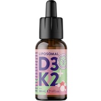 JMN Nutraceutical Liposomal Vitamin D3 200IU & K2 45μg 30ml - Συμπλήρωμα Διατροφής Βιταμίνης D3 & K2 για την Καλή Υγεία των Οστών, Δοντιών, Ανοσοποιητικού & Αιμοποιητικού σε Πόσιμο Υγρό με Ευχάριστη Γεύση