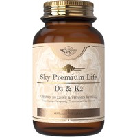 Sky Premium Life Vitamin D3 2200 IU & Vitamin K2 45mcg 60tabs - Συμπλήρωμα Διατροφής Βιταμινών D3 & K2 & για την Καλή Λειτουργία Οστών, Δοντιών, Μυών & Ανοσοποιητικού