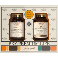 Sky Premium Life Promo Vitamin D3 2500IU, 60tabs & Vitamin C 500mg, 60tabs - Συμπλήρωμα Διατροφής Βιταμίνη D3 για Γερά Οστά & Δόντια & Ενίσχυση του Ανοσοποιητικού & Συμπλήρωμα Διατροφής Βιταμίνης C Βραδείας Αποδέσμευσης για Ενίσχυση του Ανοσοποιητικού με Αντιοξειδωτική Δράση