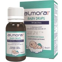 Elpen Almora Plus Baby Probiotics Drops 8ml - Συμπλήρωμα Διατροφής Προβιοτικών για την Ανακούφιση των Βρεφικών Κολικών & την Καλή Υγεία του Γαστρεντερικού σε Σταγόνες