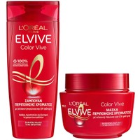 L'oreal Paris Πακέτο Προσφοράς Elvive Color Vive Shampoo 400ml & Hair Mask 300ml - Σαμπουάν για Βαμμένα Μαλλιά με Κόκκινη Παιώνια & Μάσκα Περιποίησης Βαμμένων Μαλλιών με Κόκκινη Παιώνια