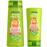 Garnier Fructis Πακέτο Προσφοράς Vitamin & Strength Shampoo 400ml & Conditioner 200ml - Σαμπουάν & Conditioner για Αδύναμα Μαλλιά με Τάση Τριχόπτωσης Λόγω Σπασίματος