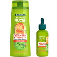 Garnier Fructis Πακέτο Προσφοράς Vitamin & Strength Shampoo 400ml & Hair Serum 125ml - Σαμπουάν & Ορός για Αδύναμα Μαλλιά με Τάση Τριχόπτωσης Λόγω Σπασίματος