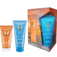 Vichy Promo Capital Soleil Dry Touch Protective Face Fluid Spf50, 50ml & Δώρο Capital Soleil Soothing After-Sun Milk Travel Size 100ml - Λεπτόρρευστη Αντηλιακή Προσώπου Υψηλής Προστασίας για Λιπαρές - Μικτές Επιδερμίδες & Καταπραϋντικό - Ενυδατικό Γαλάκτωμα για Μετά τον Ήλιο 