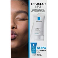 La Roche-Posay Promo Effaclar Mat 40ml & Δώρο Effaclar Purifying Foaming Gel 50ml - Ενυδατική Σμηγματορρυθμιστική Κρέμα Προσώπου για Σύσφιξη των Πόρων με Ματ Αποτέλεσμα & Αφρώδες Gel Καθαρισμού & Εξυγίανσης