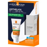 La Roche-Posay Promo Anthelios UVMune 400 Spf50+ Oil Control Gel-Cream 50ml & Δώρο Toleriane Sensitive Moisturiser Cream 15ml - Αντηλιακή Gel Κρέμα Προσώπου για Λιπαρό Δέρμα Υψηλής Προστασίας & Καταπραϋντική Ενυδατική Κρέμα για Ευαίσθητο Δέρμα