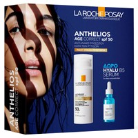 La Roche-Posay Promo Anthelios Age Correct Spf50, 50ml & Δώρο Hyalu B5 Anti-Wrinkle Serum 10ml - Αντηλιακό Προσώπου Κατά των Ρυτίδων Πολύ Υψηλής Προστασίας & Αντιρυτιδικός Ορός με Υαλουρονικό Οξύ