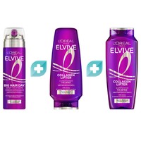 L'Oreal Paris Promo Elvive Big Hair Day Spray 200ml & Collagen Lifter Conditioner 300ml & Shampoo 400ml - Αφρός για Όγκο & Αίσθηση Φρεσκάδας & Μαλακτική Κρέμα & Σαμπουάν Θρέψης & Όγκου στα Λεπτά, Άτονα Μαλλιά με Πεπτίδια Κολλαγόνου