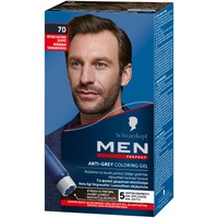 Schwarzkopf Men Perfect Anti-Grey Coloring Gel - N70 Φυσικό Καστανό Σκούρο - Τζελ Μαλλιών με Χρώμα για την Κάλυψη των Λευκών με Φυσικό Χρωματικό Αποτέλεσμα