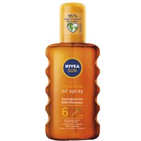 Nivea Sun Carotene Oil Spray Spf6 200ml - Λάδι Μαυρίσματος για Χρυσαφένιο Μαύρισμα & Αξιόπιστη Προστασία Από UVA και UVB Ακτινοβολίες