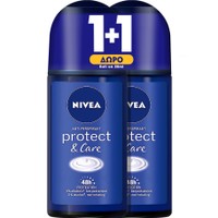Nivea Promo Protect & Care Roll-On Deodorant 2x50ml 1+1 Δώρο - Γυναικείο Αποσμητικό για 48ωρη Προστασία