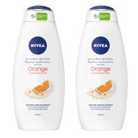 Nivea Πακέτο Προσφοράς Orange & Bamboo Milk Shower Cream 2x750ml 1+1 Δώρο - Κρεμώδης Αφρόλουτρο με Γάλα Μπαμπού και Φρουτώδες Άρωμα Ανθών Πορτοκαλιού