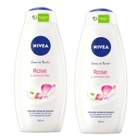 Nivea Πακέτο Προσφοράς Rose & Alomond Milk Shower Cream 2x750ml 1+1 Δώρο - Κρεμώδες Αφρόλουτρο με Γάλα Αμυγδάλου & Άρωμα Τριαντάφυλλο