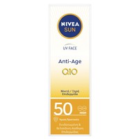 Nivea Sun UV Face Anti-Age Q10 Spf50 for Normal,Dry Skin 50ml - Αντιγηραντική, Αντηλιακή & Ενυδατική Κρέμα Προσώπου Υψηλής Προστασίας για Μικτές, Ξηρές Επιδερμίδες