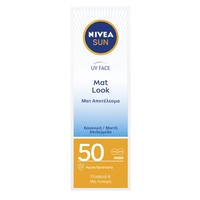 Nivea Sun UV Face Cream Mat Look Spf50 for Normal Skin  50ml - Αντηλιακή & Ενυδατική Κρέμα Προσώπου Υψηλής Προστασίας & Ματ Υφής για Κανονικές, Μικτές Επιδερμίδες