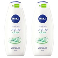 Nivea Πακέτο Προσφοράς Cream Aloe Shower Cream 2x750ml 1+1 Δώρο - Κρεμώδες Αφρόλουτρο με Αλόη