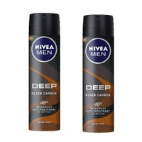 Nivea Men Πακέτο Προσφοράς Deep Espresso Anti Perspirant Deo Spray 2x150ml 1+1 Δώρο - Ανδρικό Αποσμητικό 48ωρης Προστασίας σε Μορφή Σπρέι με Black Carbon και Μοναδικό Άρωμα Espresso