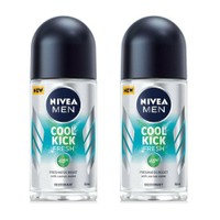 Nivea Men Πακέτο Προσφοράς Cool Kick Fresh Deo Roll on 2x50ml 1+1 Δώρο - Αποσμητικό 48ωρης Προστασίας με Νερό Κάκτου για Δροσιά & Αντιιδρωτική Προστασία που Φροντίζει την Επιδερμίδα