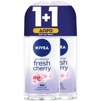 Nivea Πακέτο Προσφοράς Fresh Cherry Anti Perspirant Roll-on 2x50ml - Γυναικείο Αποσμητικό για 48ωρη Αποσμητική Προστασία με Άρωμα Κεράσι