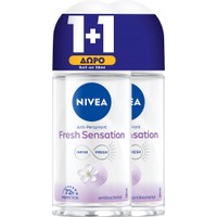Nivea Promo Fresh Sensation 72h Anti-Perspirant Roll-On 100ml - Γυναικείο Αποσμητικό Roll-On για 72ωρη Προστασία με Αντιβακτηριακές Ιδιότητες & Φρέσκο Άρωμα Αισθησιακών Λουλουδιών & Ζουμερών Μούρων