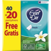 Every Day Promo Normal Fresh 40 Τεμάχια & Δώρο Επιπλέον 20 Τεμάχια - Ανατομικά Σερβιετάκια Κανονικού Μήκους για Καθημερινή Προστασία, Άνεση & Σιγουριά με Διακριτικό Άρωμα